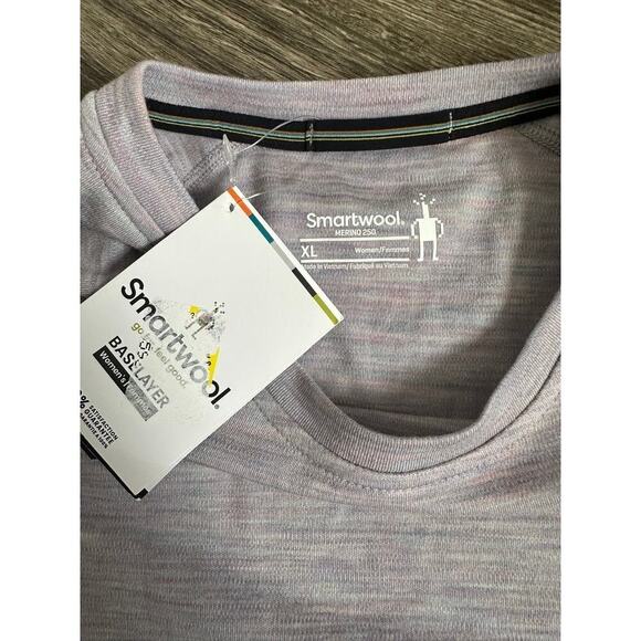 Smartwool Women's Merino 250 Baselayer Crew Purple Eclipse Heather XL - Picture 4 of 6